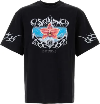 Casablanca Black Cotton T-shirt