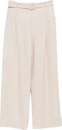 Eleventy Wijde Broek - Dames - Wijde Broeken - Beige - S - Broeken