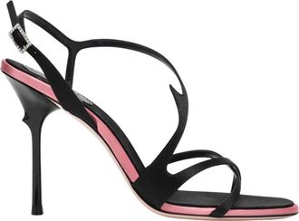Roger Vivier Zwarte hoge hak sandalen - Dames - Sandalen met hakken - Zwart - 40 EU - Schoenen