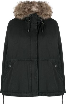 Yves Salomon detachable-hood padded parka - women - Cotton/Lamb Fur/Polyamide/Duck Down/Duck Feathers/Wool/Acrylic/Polyester/Spandex/Elastane - 34