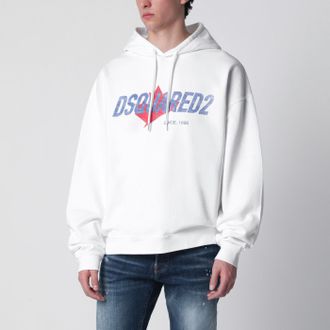 Dsquared2 White Relaxed Fit Sweatshirt With Logo Print