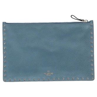 Valentino Pre-owned Clutches, female, Blue, Size: ONE SIZE Pre-owned Leather clutches