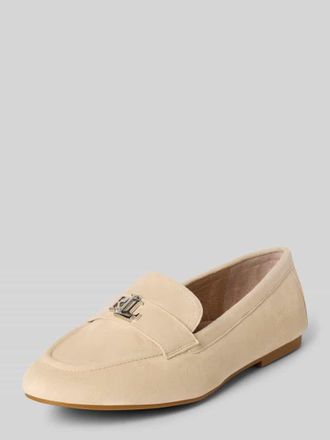 Lauren Ralph Lauren Loafers aus Leder mit Label-Applikation Modell AVERI III in Sand, Gr&ouml;&szlig;e 40