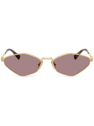 Miu Miu Eyewear Occhiali da sole geometrici - Oro