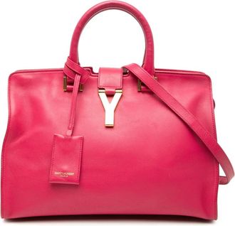 Saint Laurent Pre-owned Handbags, female, Pink, Size: ONE SIZE Pre-owned Leather Top Handle Bag