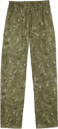 Cortana Ramie Broek Pua Print - Dames - Wijde Broeken - Groen - S - Broeken