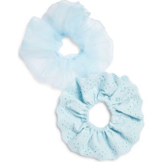 Chelsea28 2-Pack Eyelet Scrunchies in Blue Multi at Nordstrom