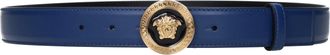 Versace Damess Blauwe leren riem