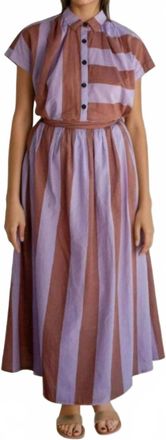 Bel Kazan Avery Maxi Skirt In Chestnut Stripe