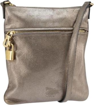 Loewe Pre-owned Cross Body Bags, female, Brown, Size: ONE SIZE Pre-owned Leather Shoulder Bag