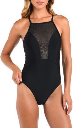 L'agence Belle Shine One-Piece Swimsuit in Black at Nordstrom Rack, Size Medium