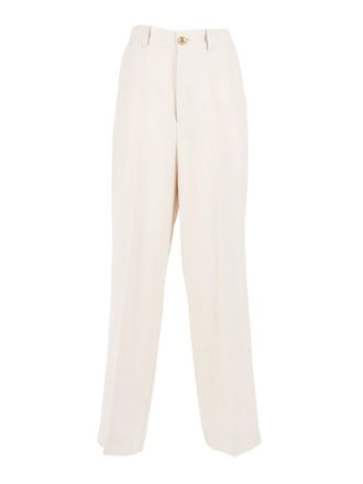 P.A.R.O.S.H. High Waisted Buttoned Pocket Straight-Leg Pants