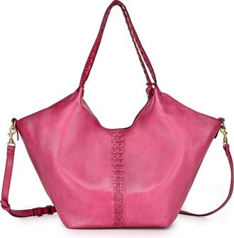 OLD TREND Wisteria Small Handwoven Leather Tote in Fuchsia at Nordstrom