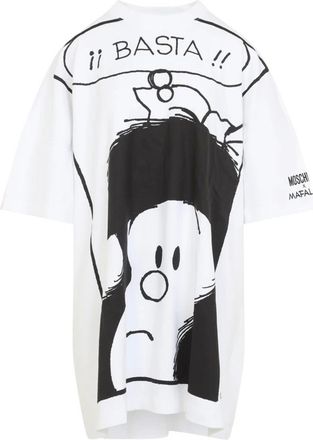 Moschino Kleedjes, Dames, Wit, S, Katoen, Mafalda Jurk T-shirt