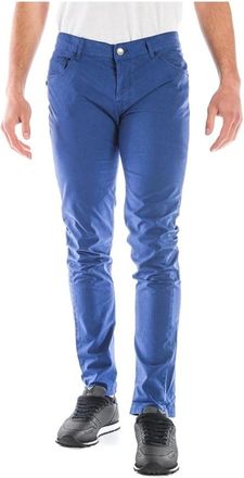 Daniele Alessandrini Jeans - Heren - Slim Fit Broeken - Blauw - W33 - Katoen - Broeken
