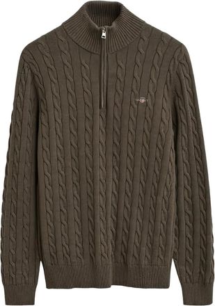 GANT Kabelgebreide trui - Bruin