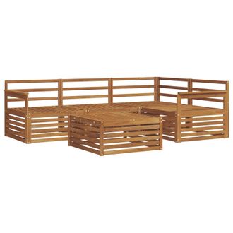 vidaXL Conjunto De Sof&aacute;s De Exterior 5 Pcs Natural Vidaxl