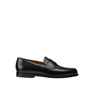 Doucal's Loafers, male, Black, Size: 10 1/2 US Penny Loafers Classic Leather Shoes