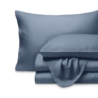 Bare Home 100% European Linen Sheet Set in Indigo at Nordstrom, Size California King