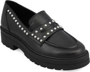 Mia Yoani Platform Stud Loafer in Black at Nordstrom Rack, Size 10
