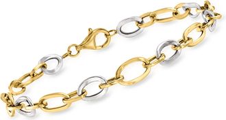 Ross-Simons 14kt 2-Tone Oval-Link Bracelet