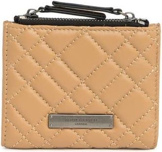 Kurt Geiger Quilted Leather Coin & Card Case in Light/Pastel Brown at Nordstrom Rack