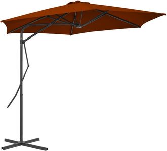 vidaXL Sombrilla De Jard&iacute;n Con Palo De Acero Terracota 300x230 Cm Vidaxl
