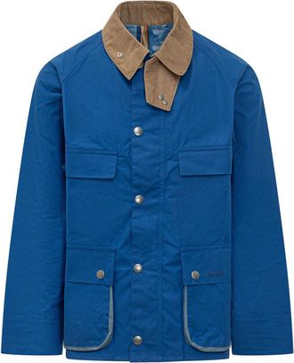 Barbour Blue Solid Shirt Collar Jacket