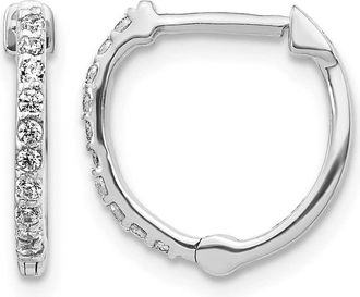 Diamond2Deal 14k Gold 1/5 Ct Lab Grown Diamond Hinged Hoop Earrings