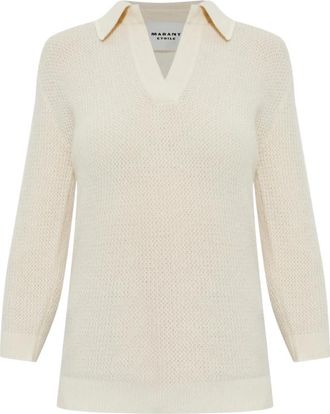 Isabel Marant Nathalie Poloshirt - Dames - Polos - Beige - S - Wol - Tops
