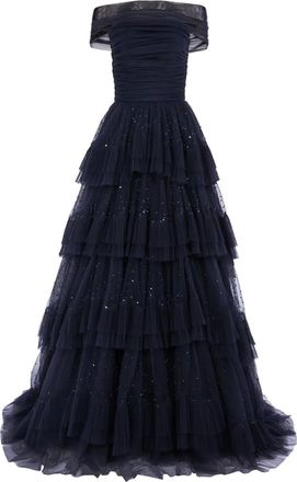 Jenny Packham Abito lungo Queenie - Blu