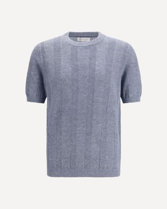 Brunello Cucinelli Short-sleeve knitted Top Male 46