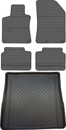 OEM Juego De Alfombrillas De Goma Para Coche Y Maletero Para Peugeot 308 Ii Sw Kombi (de Junio De 2014 A 2021)