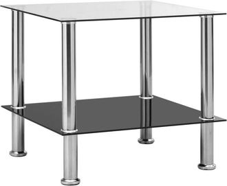 vidaXL Vidaxl - Mesa Auxiliar De Vidrio Templado Transparente 45x50x45 Cm