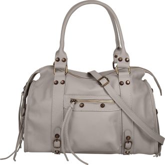 Forty Degrees Shopper FORTY, Damen, Gr. B/H/T: 38cm x 25cm x 14cm onesize, grau, Leder, leicht gl&auml;nzend, unifarben, Taschen Shopper, echt Leder, Made in Italy