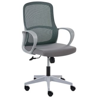 Beliani Silla De Oficina Giratoria Moderna Con Respaldo Inclinable De Malla Asiento De Tela Regulaci&oacute;n De Altura Y Reposabrazos Gris Senta