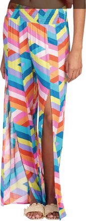 Elan Womens Pant With Front Slit In Multi