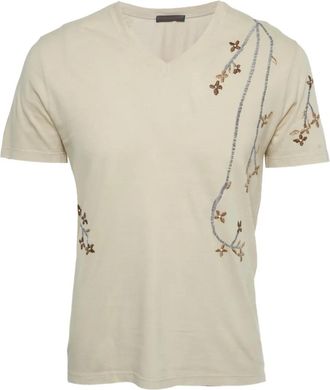 Roberto Cavalli T-shirt con ricamo floreale - Toni neutri
