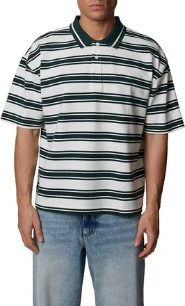 Good For Nothing Boxy Fit Striped Polo in Green at Nordstrom, Size Xx-Large