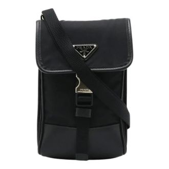 Prada Pre-owned Nylon Smartphone Schoudertas - Dames - Pre-owned - Zwart - Maat: ONE Size Nylon