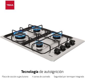 Teka Hlx 540 Kla Ix But - Encimera De Gas 4 Zonas Coccion Ancho 60 Cm