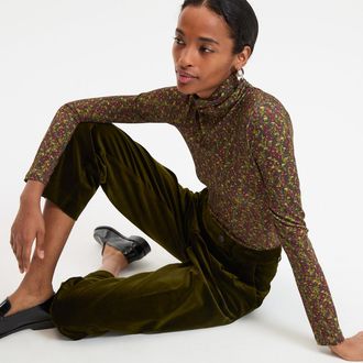 La Redoute Collections T-shirt met rolkraag en lange mouwen, bloemenprint