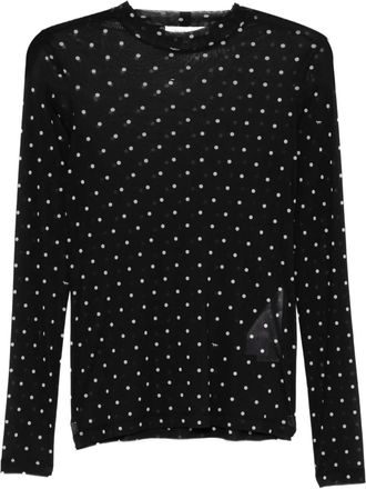 Maison Kitsun&eacute; Top a pois - Nero