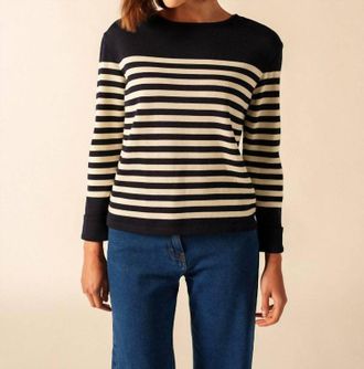 Saint James Ecrins Striped Jumper In Navy/ecume