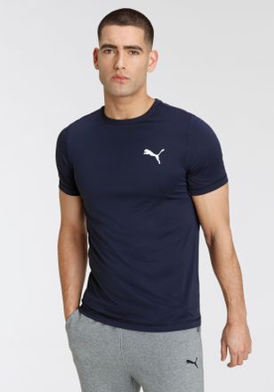 Puma T-Shirt PUMA ACTIVE SMALL LOGO TEE, Herren, Gr. XXL, blau (peacoat), Jersey, Obermaterial: 100% Polyester, unifarben, regular fit normal, Rundhals, Sh
