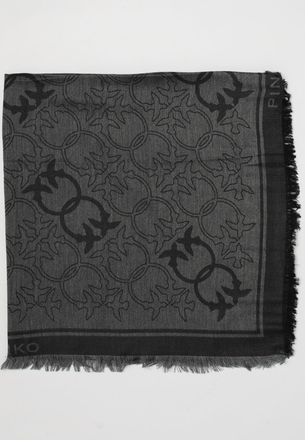 Pinko Sciarpa quadrata in misto viscosa con monogram Love Birds
