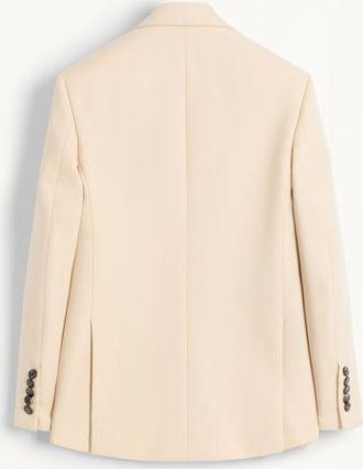 Valentino Giacca Monopetto In Gabardina Di Lana Uomo BURRO 44