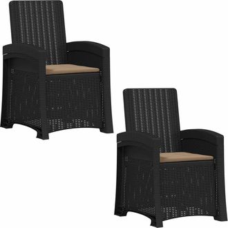 vidaXL Sill&oacute;n De Jard&iacute;n Reclinable Imitaci&oacute;n Rat&aacute;n 2 Uds. Pp Vidaxl