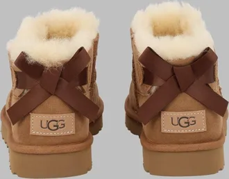 UGG Ultra Mini Bailey Bow Ankle Boots - Brown