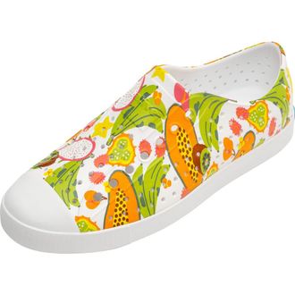 Native Jefferson Printed Slip-On Sneaker in Shell White/Tropical Fruit at Nordstrom Rack, Size 11